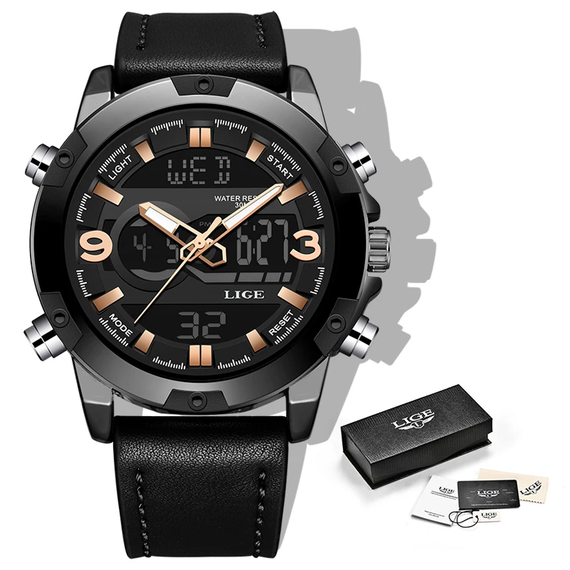 2019 LIGE New Men's Fashion Sport Watch Men Black Leather Waterproof Quartz Watches Male Date LED Analog Clock Relogio Masculino
2019 LIGE New Men's Fashion Sport Watch Men Black Leather Waterproof Quartz Watches Male Date LED Analog Clock Relogio Masculino