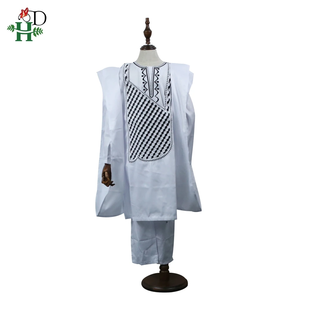 Комплект одежды для мужчин H & D без кепки в африканском стиле рубашка и брюки с
