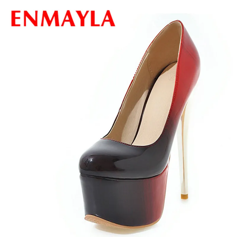 ENMAYLA Women Super High Heels Shoes Women Fashion Mixed Colors Pumps Round Toe Slip-On Platform Shoes Woman Pumps Large Size 47
ENMAYLA Women Super High Heels Shoes Women Fashion Mixed Colors Pumps Round Toe Slip-On Platform Shoes Woman Pumps Large Size 47