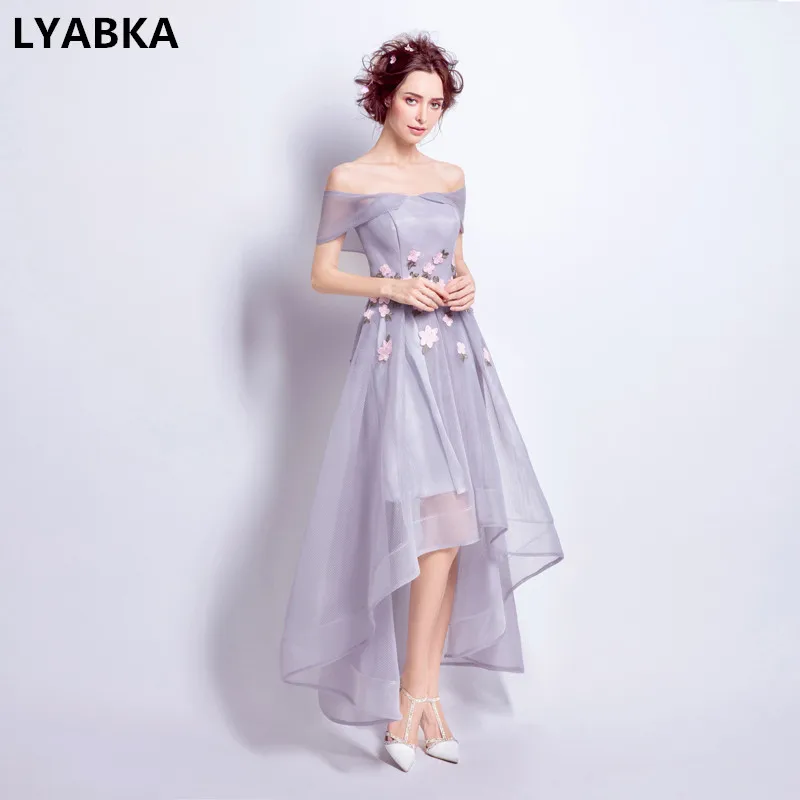 Платье для выпускного вечера с вырезом лодочкой и цветами|prom dresses 2017|low prom dressesprom |