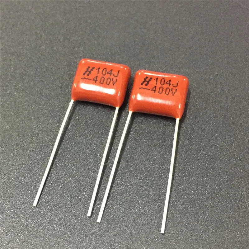 100 шт. Конденсатор CBB 104 400V 104J 0 1 мкФ 100nF P10 CL21 Металлизированный Полипропиленовый