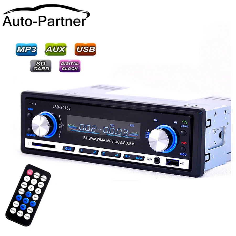 Автомагнитола с usb Bluetooth V2.0 JSD 20158 FM приемник MP3 MMC WMAautoradio|car radio|car radio bluetoothcar |