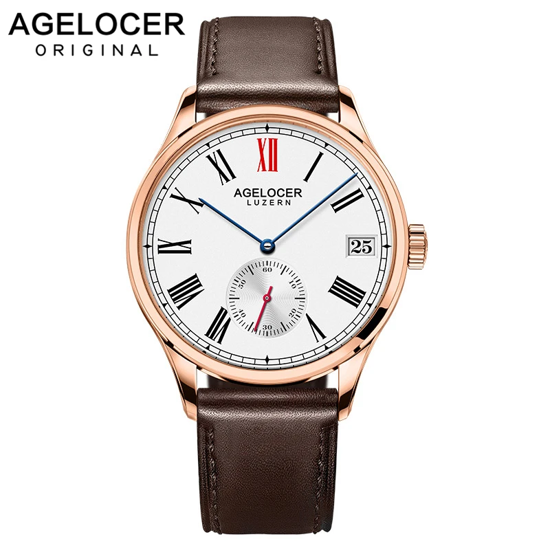 Agelcoer Luxury Dress Watch Gold Watch Genuine Leather Watch Mechanical Wristwatches 1105D2
Agelcoer Luxury Dress Watch Gold Watch Genuine Leather Watch Mechanical Wristwatches 1105D2