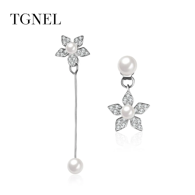 TGNEL 925 Sterling Silver Drop Earrings Vintage 2018 Fine Jewelry for Women CZ Stone Pearl Asymmetry Earring for Engagement
TGNEL 925 Sterling Silver Drop Earrings Vintage 2018 Fine Jewelry for Women CZ Stone Pearl Asymmetry Earring for Engagement