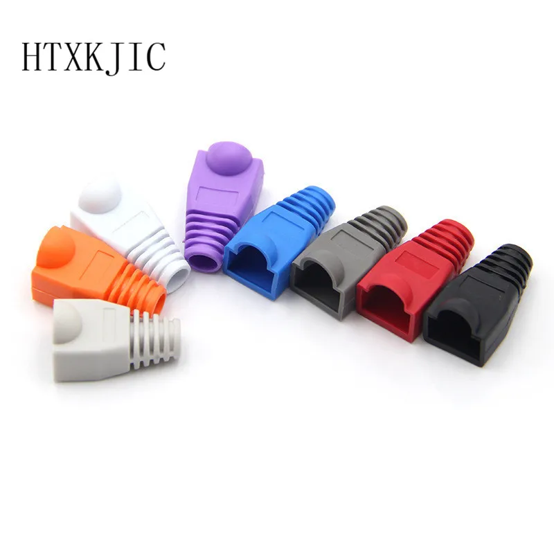 50 шт. черный колпачок штепсельной вилки для RJ45 Cat5/6 Кабельный соединитель