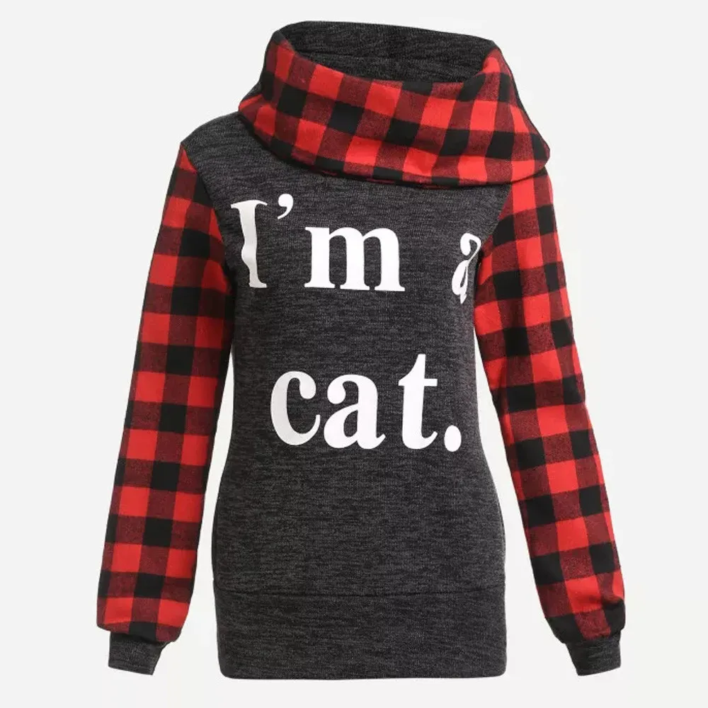 NEW Autumn Nice Sweatshirts Women Long Sleeve Plaid Letter Print Turtleneck Tops And Blouses Clothes Hip Hop Casual Sweatshirts
NEW Autumn Nice Sweatshirts Women Long Sleeve Plaid Letter Print Turtleneck Tops And Blouses Clothes Hip Hop Casual Sweatshirts