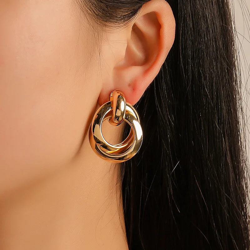 Vintage Big Crircle Earrings for Women Boho God Color Over Size Round Stud Earrings Simple Mujer Earrings Jewelry
Vintage Big Crircle Earrings for Women Boho God Color Over Size Round Stud Earrings Simple Mujer Earrings Jewelry