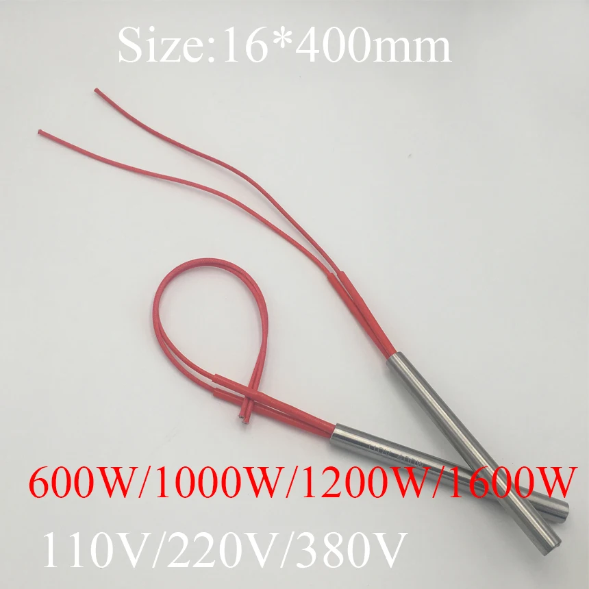 16x400 16*400mm 1200W 1600W AC 110V 220V 380V Stainless Steel Cylinder Tube Mold Heating Element Single End Cartridge Heater
16x400 16*400mm 1200W 1600W AC 110V 220V 380V Stainless Steel Cylinder Tube Mold Heating Element Single End Cartridge Heater