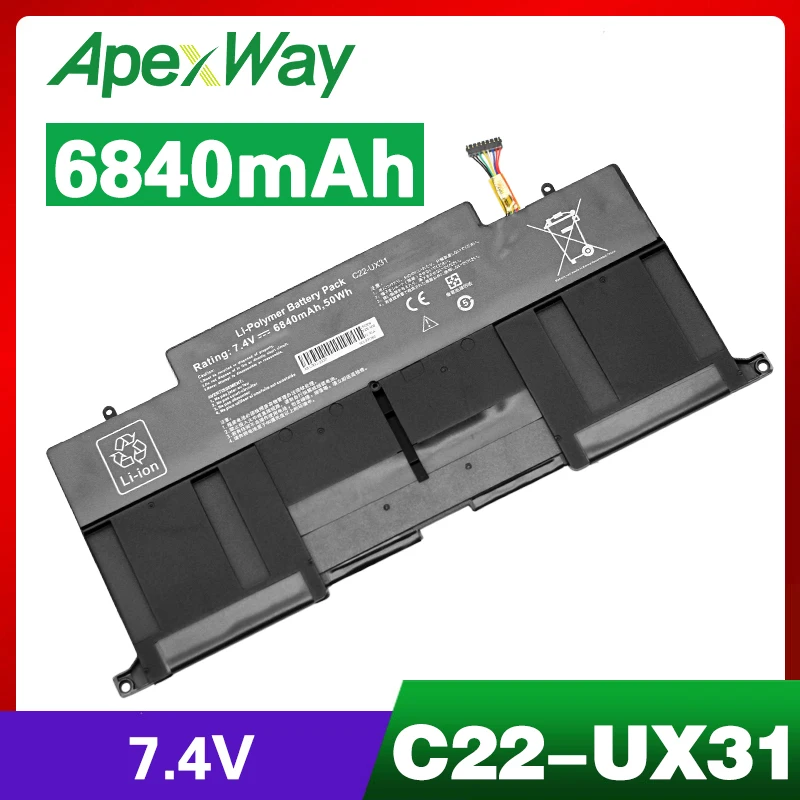 Аккумуляторная батарея Apexway для ноутбука, Аккумулятор для Asus C22-UX31 ZenBook UX31A UX31E серия Ultrabook
Аккумуляторная батарея Apexway для ноутбука, Аккумулятор для Asus C22-UX31 ZenBook UX31A UX31E серия Ultrabook