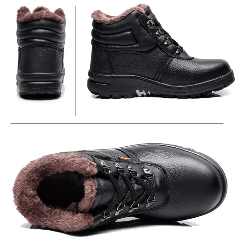 Break Out New Men Winter Boots Snow for Ankle Warm with Plush&ampFur Work Safety Shoes 45 46 | Обувь