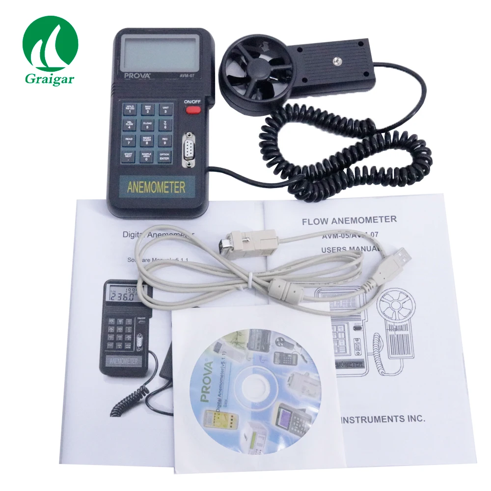 AVM-07 Protable Digital Anemometer Wind Speed Tester RS-232 Interface Software Memory-type 0.0~45.0m/s
AVM-07 Protable Digital Anemometer Wind Speed Tester RS-232 Interface Software Memory-type 0.0~45.0m/s