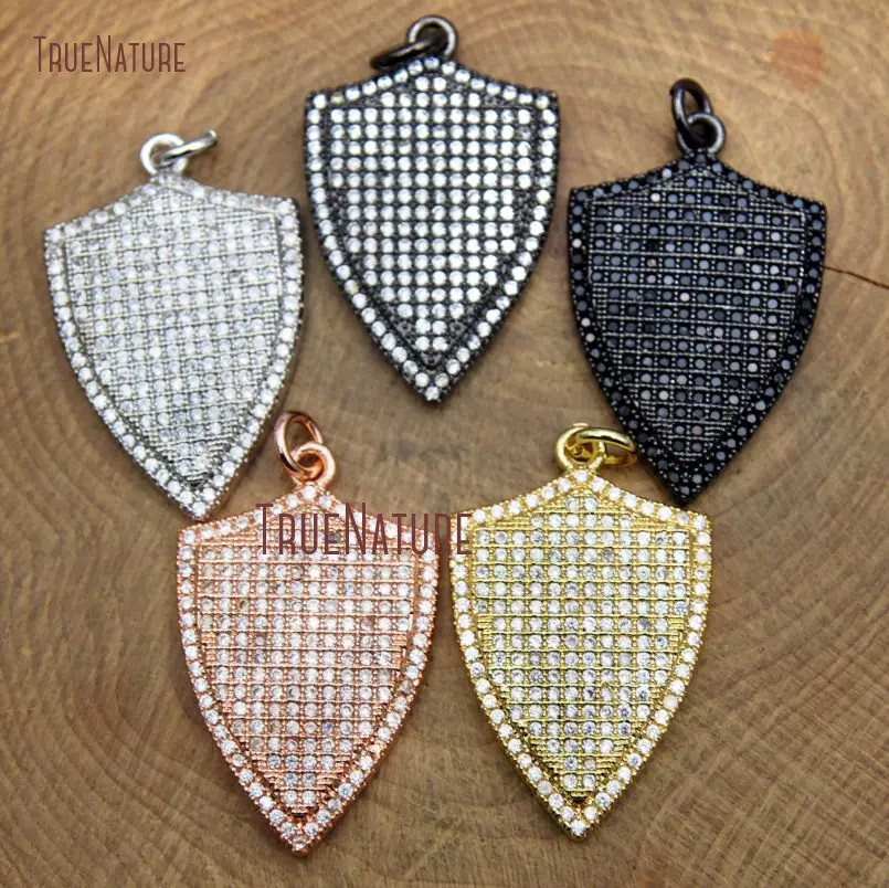 Shield Shape Copper Jewelry Clear Zircon Micro Pave Rose Gold Silver Black Electroplated Shield Pendant In 28*18 mm PM9163
Shield Shape Copper Jewelry Clear Zircon Micro Pave Rose Gold Silver Black Electroplated Shield Pendant In 28*18 mm PM9163