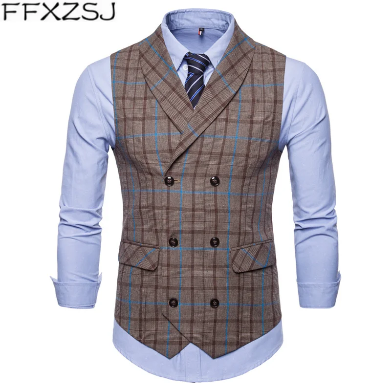 FFXZSJ High Quality Men Suit Vest 2018 Slim Double Breasted Waistcoat Gilet Business Social Blazer Wedding Groom Best Men
FFXZSJ High Quality Men Suit Vest 2018 Slim Double Breasted Waistcoat Gilet Business Social Blazer Wedding Groom Best Men