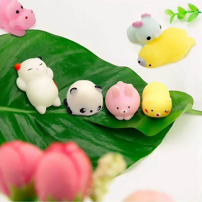 Случайные 30 шт милые животные Mochi сжимаемые Kawaii Мини Мягкая сжимаемая игрушка