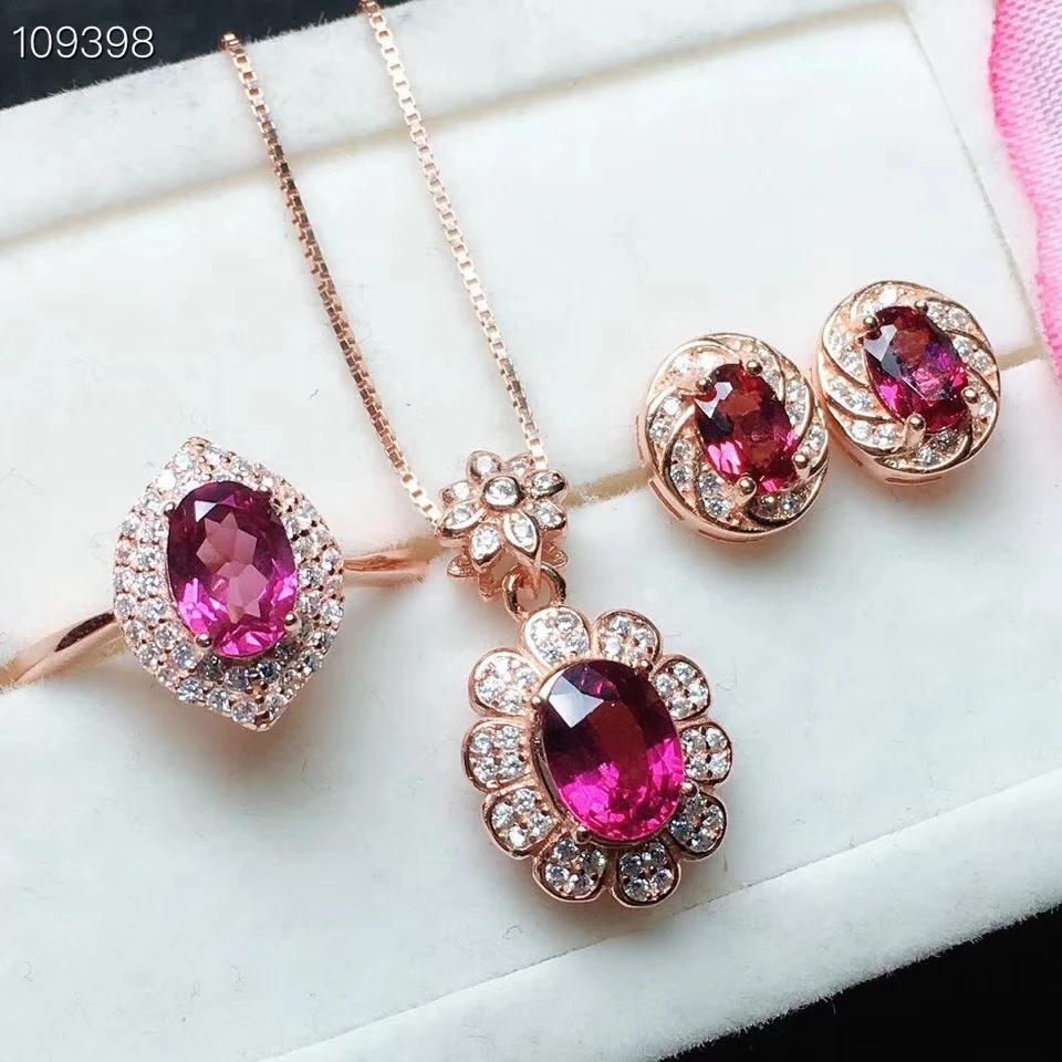 Natural pink topaz gem jewelry sets natural gemstone ring earrings necklace S925 silver Luxurious Sun flower Women girl gift
Natural pink topaz gem jewelry sets natural gemstone ring earrings necklace S925 silver Luxurious Sun flower Women girl gift