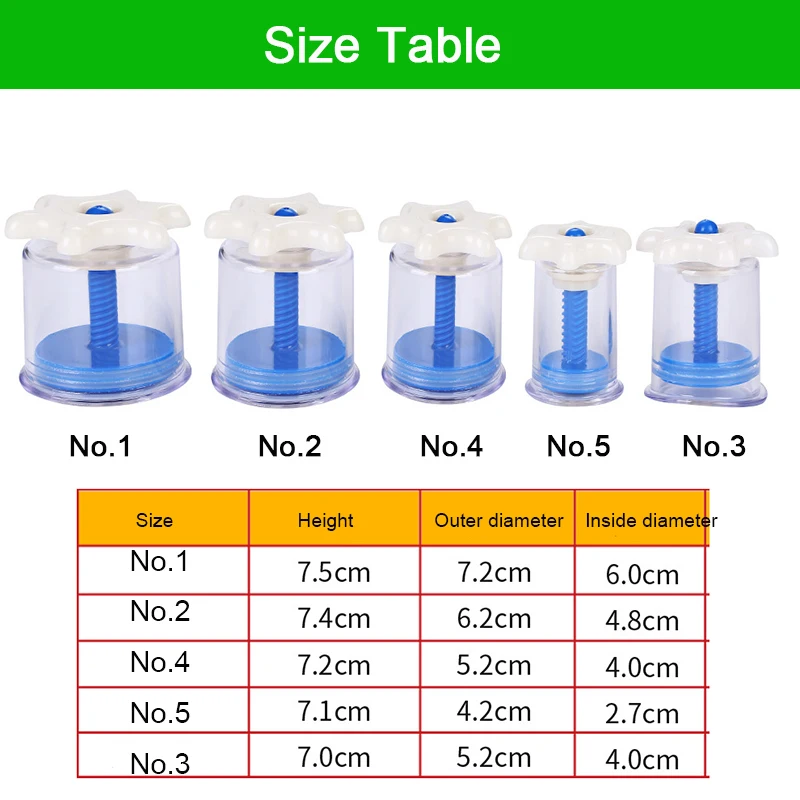 5 Pcs Hand-cranked Negative Pressure Cupping Rotary Vacuum Cupping Massage Body Cups Transparent Massage Jars 5 Different Size
5 Pcs Hand-cranked Negative Pressure Cupping Rotary Vacuum Cupping Massage Body Cups Transparent Massage Jars 5 Different Size