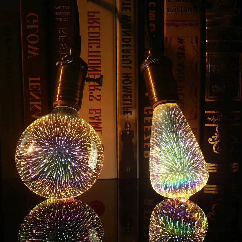 Kayueli Led Light Bulb Creative 3D Fireworks Holiday Lights Novelty Christmas Lamp Party Festive | Лампы и освещение