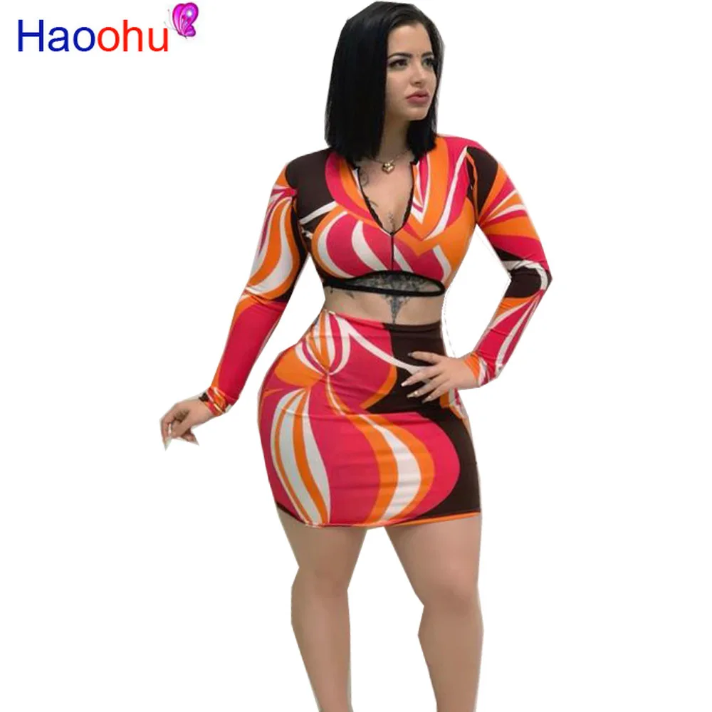 HAOOHU New Full Sleeve Colorful Printed O-neck Pullover Short Top High Waist Mini Pencil Dress with Elastic Waist Fashion Dress
HAOOHU New Full Sleeve Colorful Printed O-neck Pullover Short Top High Waist Mini Pencil Dress with Elastic Waist Fashion Dress