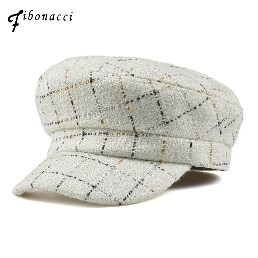 Fibonacci 2018 New Top Quality Tweed Knitting Plaid Military Cap Autumn Winter Fashion Casual Flat Top Women Army Hat
Fibonacci 2018 New Top Quality Tweed Knitting Plaid Military Cap Autumn Winter Fashion Casual Flat Top Women Army Hat