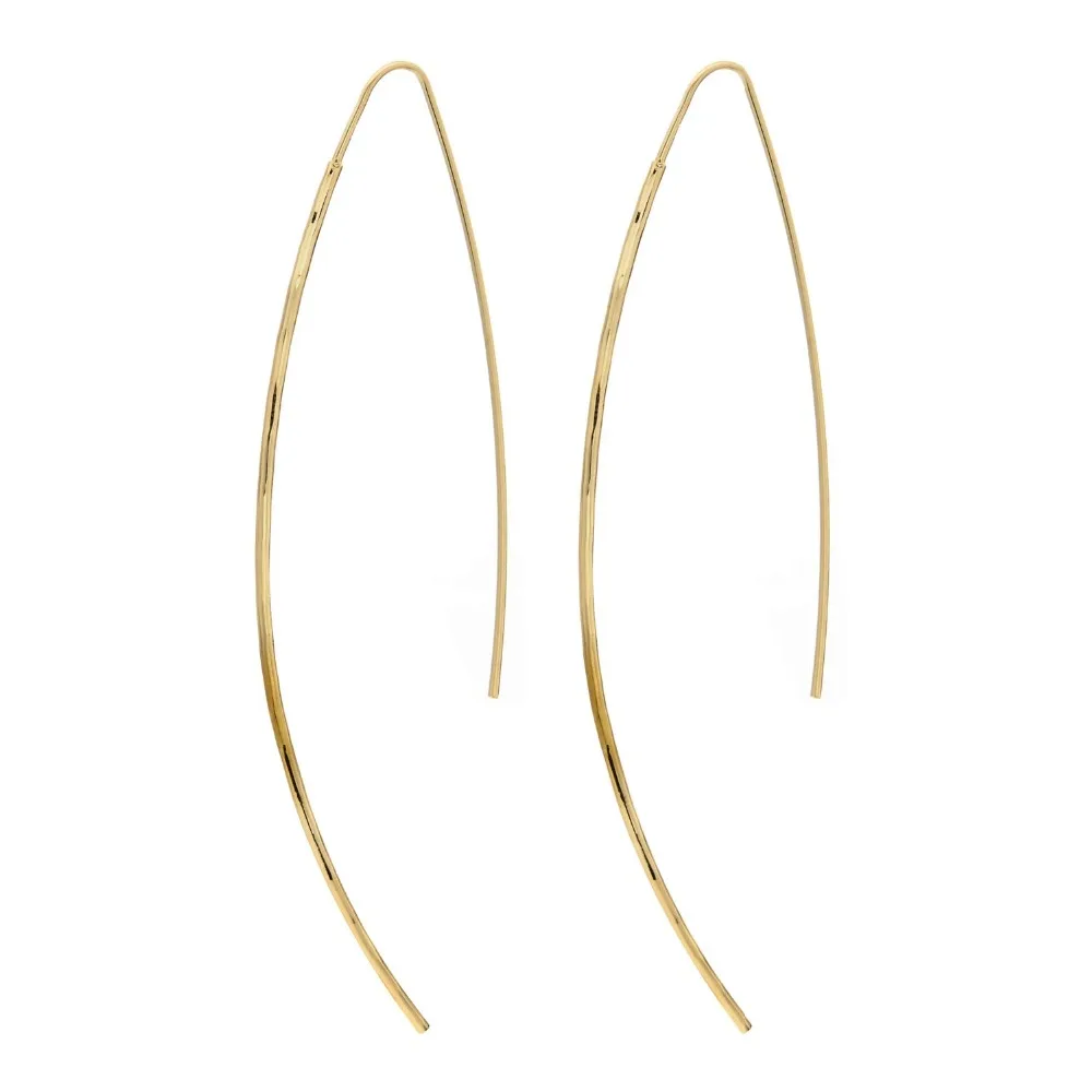 Curved Cut Threader Earrings Simple Lightweight Open Wire Needle Drop Dangle Gold Fish Hook Earrings
Curved Cut Threader Earrings Simple Lightweight Open Wire Needle Drop Dangle Gold Fish Hook Earrings