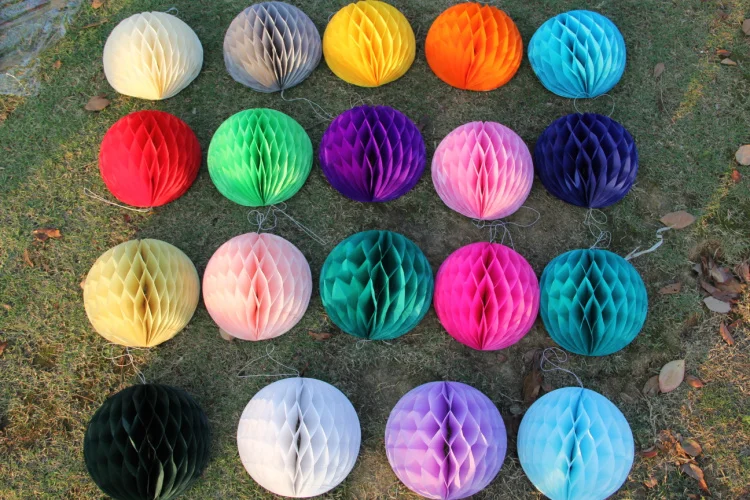 

10inch(25cm) Tissue Paper Pom poms Pompoms Honeycomb Balls Round Paper Lanterns Wedding Party 200pcs Free shipping