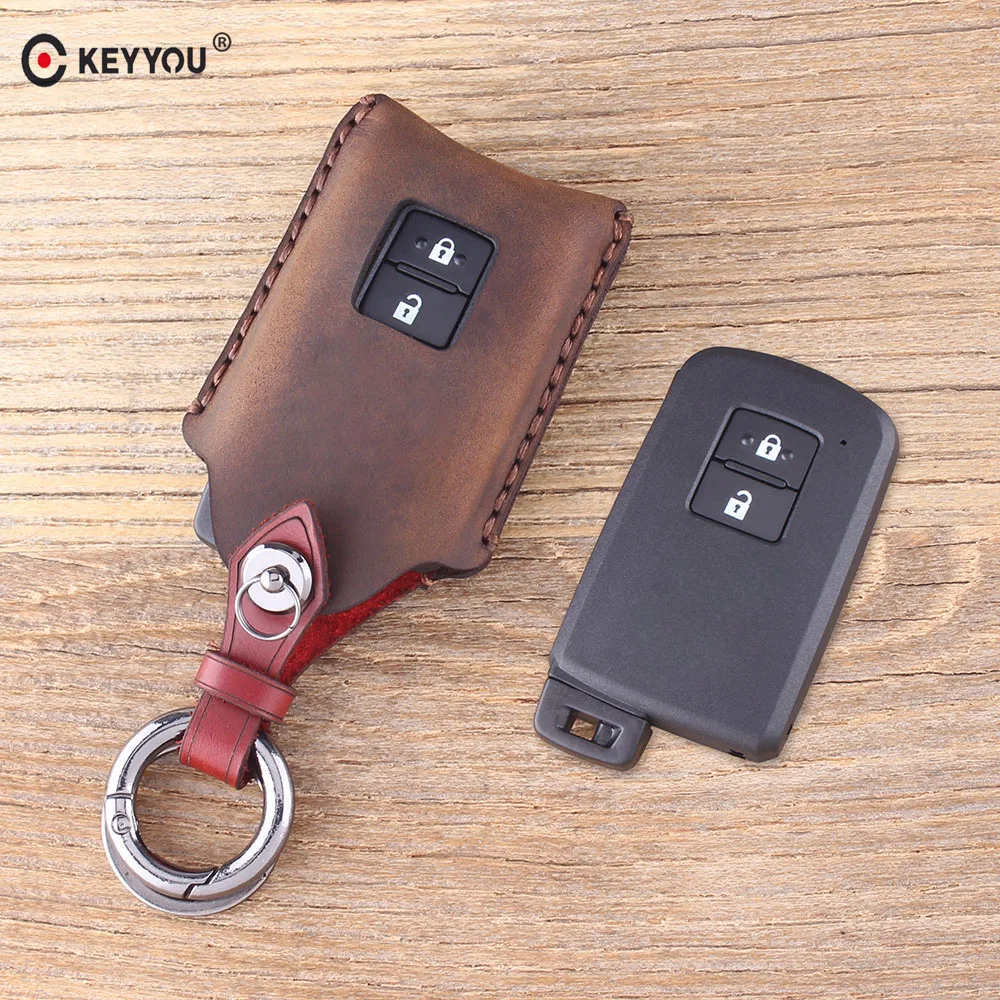 Кожаный чехол KEYYOU для Toyota Land Cruiser Prado 150 Camry Prius корона Subaru 2013 2014 Foreste Outback XV|Ключ от