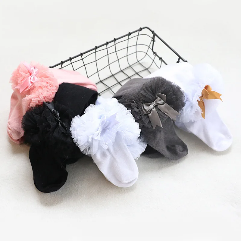 Hylidge 2019 New Children Tights Toddler Girls Mesh Lace Pantyhose Infants Cotton Sweet Bow Dance Princess Tight Pants | Мать и ребенок