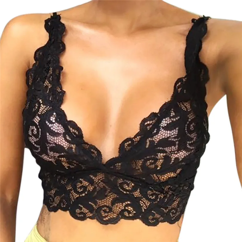 New Women Summer Sexy Lingerie Corset Casual Daily Lace Solid Flowers Bralette Bralet Bra Tank Cami Crop Underwear #4F02 | Женская