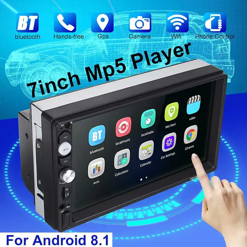 7" GPS Car Radio Digital player Touch screen Android 8.1 Multimedia MP5 player Autoradio TF Card U Disk AUX bluetooth Radio
7" GPS Car Radio Digital player Touch screen Android 8.1 Multimedia MP5 player Autoradio TF Card U Disk AUX bluetooth Radio