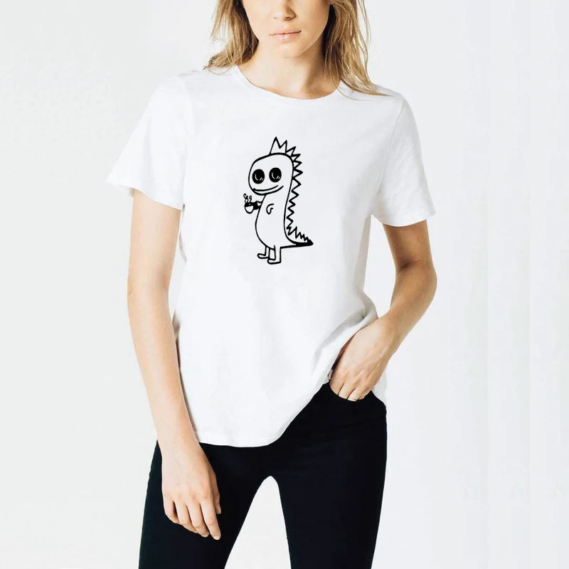 Funny cute Dinosaur print cotton t shirt for women girlfriend Graphic Tees summer casual tops plus size drop shipping
Funny cute Dinosaur print cotton t shirt for women girlfriend Graphic Tees summer casual tops plus size drop shipping