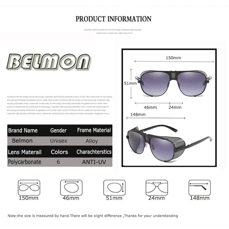 Steampunk Goggles Sunglasses Men Women Luxury Brand Sun Glasses For Ladies Retro Classic Punk Vintage Female Oculos de RS577 | Аксессуары