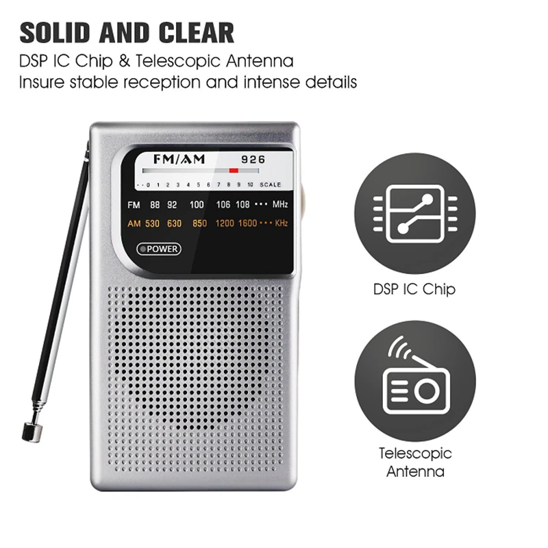 926 Mini Port able FM/AM Радиопередатчик и приемник высококачественный динамик 3 5 мм