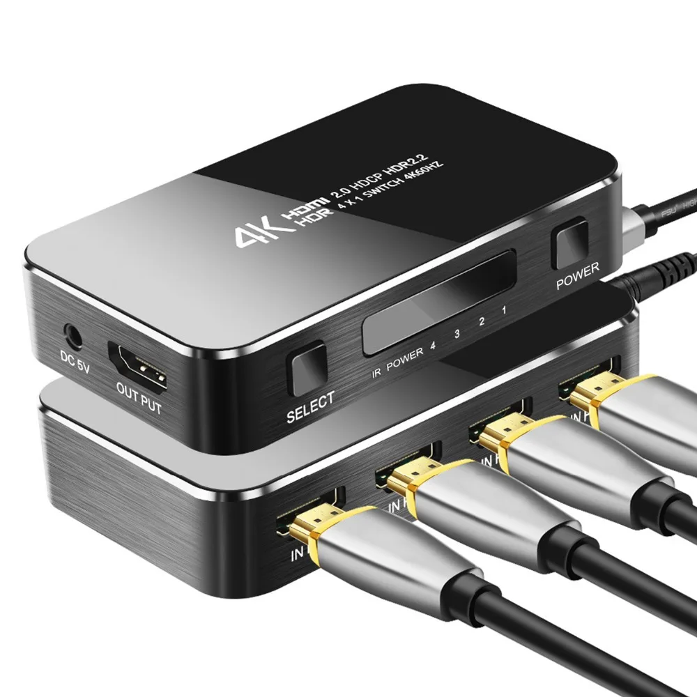 Мини Коммутатор HDMI с ИК пультом 4 в 1 k/60Hz 2 0 версия Full HD 1080P HDCP коммутатор 3D Для HDTV PS4