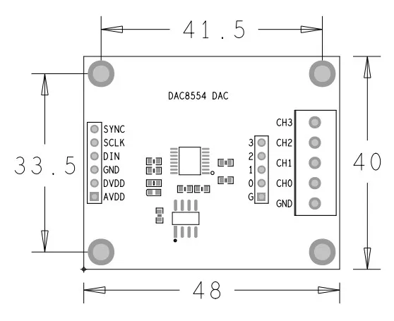 DAC8554 Module 16-Bit 4-Channel DAC8552 Module DAC Module Digital-to-Analog Converter