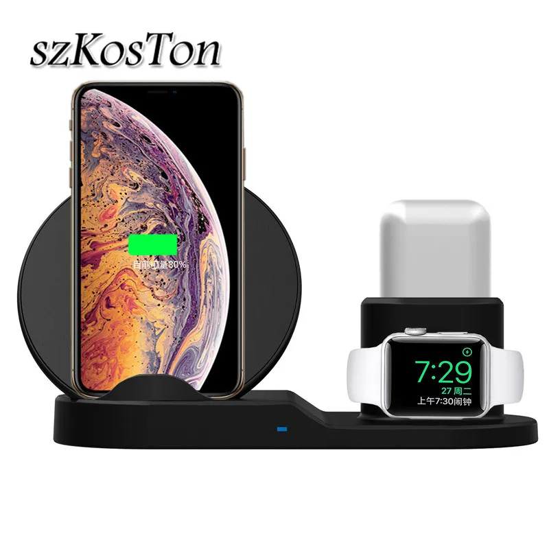 Зарядная док-станция 3 в 1, держатель для Apple Watch Nike + 4 3 2, Samsung Qi, быстрая Беспроводная зарядка для iPhone X/XS Max XR 8 8
Зарядная док-станция 3 в 1, держатель для Apple Watch Nike + 4 3 2, Samsung Qi, быстрая Беспроводная зарядка для iPhone X/XS Max XR 8 8