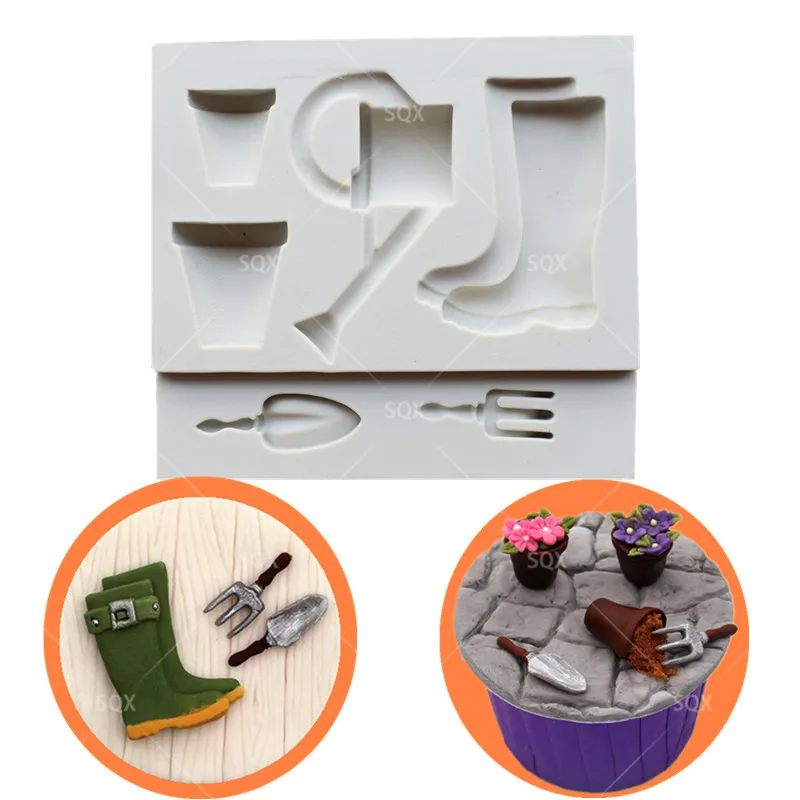 Water Shoes / Pots / Watering Pot Fondant Mold For Cake Decorating Tool Sugarcraft Chocolate Wedding Design Silicone Mold 17121
Water Shoes / Pots / Watering Pot Fondant Mold For Cake Decorating Tool Sugarcraft Chocolate Wedding Design Silicone Mold 17121