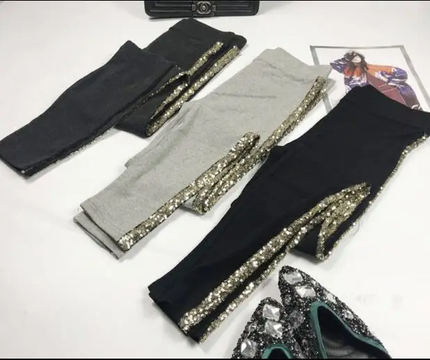 Spring Summer Pencil Pants Women Fashion Sequins Side Striped Cotton Pants Girls Ladies New Autumn Grey Stretch Trousers Femme
Spring Summer Pencil Pants Women Fashion Sequins Side Striped Cotton Pants Girls Ladies New Autumn Grey Stretch Trousers Femme