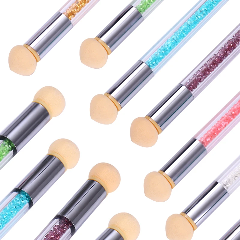 1 шт. ручка с градиентной кистью для дизайна ногтей двусторонняя губка затенения
