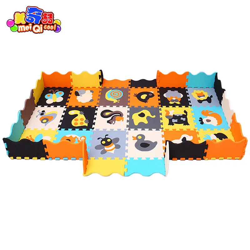 mei qi cool 18pcs with fences baby play mat EVA foam puzzle mat /Cartoon EVA foam pad / Interlocking Mats for kids 30X30cm 1cm
mei qi cool 18pcs with fences baby play mat EVA foam puzzle mat /Cartoon EVA foam pad / Interlocking Mats for kids 30X30cm 1cm