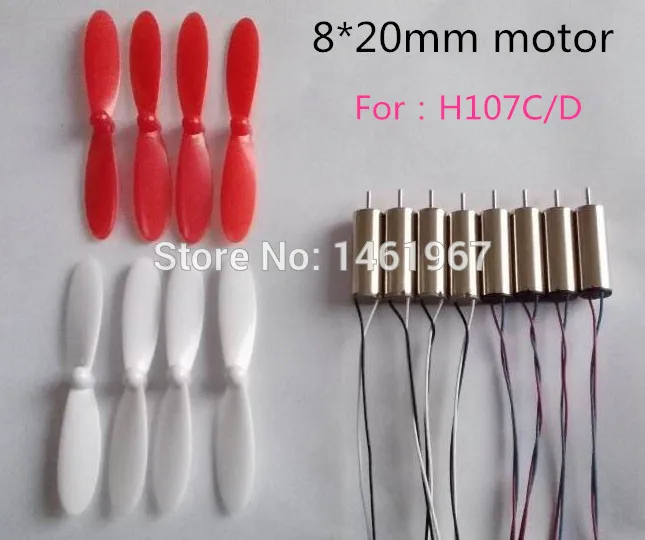8pcs Hubsan orginal 8x20mm Motor For Hubsan X4 H107C H107D RC Quadcopter (wholesale offer) and 8pcs propellers
8pcs Hubsan orginal 8x20mm Motor For Hubsan X4 H107C H107D RC Quadcopter (wholesale offer) and 8pcs propellers