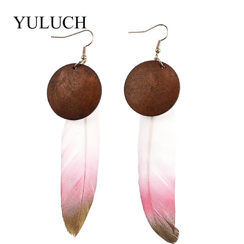 YULUCH Fashion Earrings Round Wood Earring Feather Long earrings Simple New Design For Wowen 1 Pair Elegant Jewelry
YULUCH Fashion Earrings Round Wood Earring Feather Long earrings Simple New Design For Wowen 1 Pair Elegant Jewelry