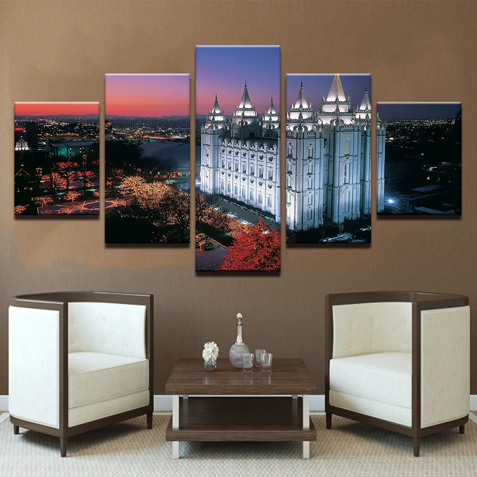 Modern Artwork 5 Pieces Salt Lake City'S Temple Square Painting HD Print Modular Canvas Pictures Home Wall Art Decor Living Room
Modern Artwork 5 Pieces Salt Lake City'S Temple Square Painting HD Print Modular Canvas Pictures Home Wall Art Decor Living Room