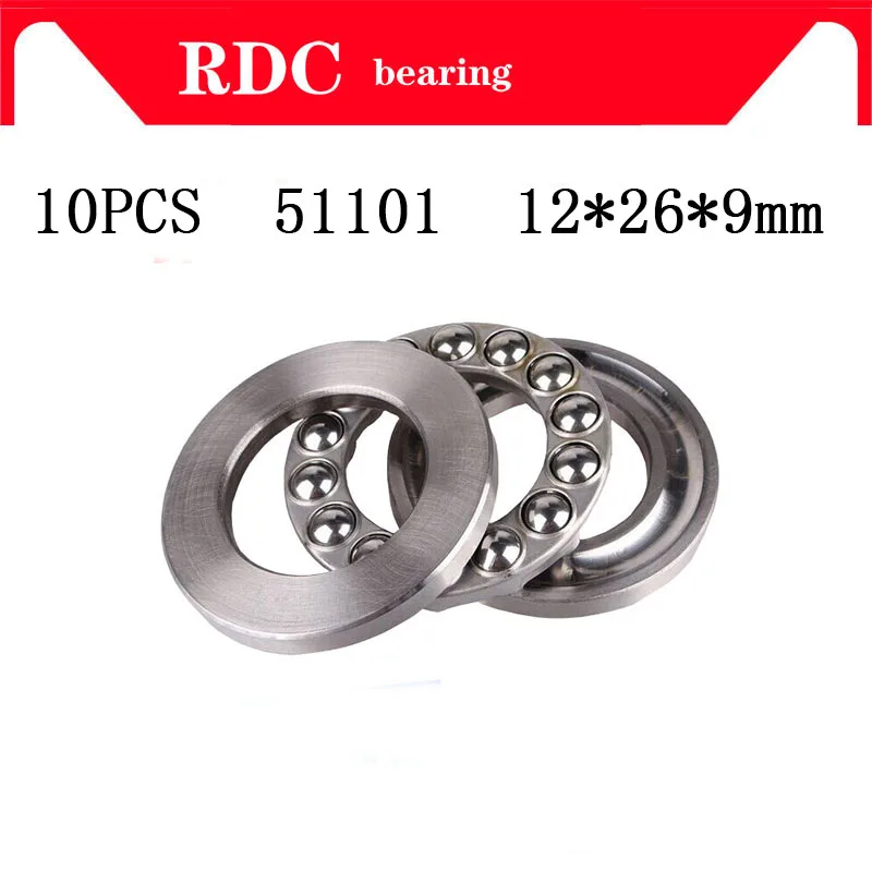 Free shipping 10PCS 51101 12*26*9mm 8101 High quality Axial Ball Thrust Bearing 3-Parts 12mm x 26mm 9mm Factory sales | Обустройство