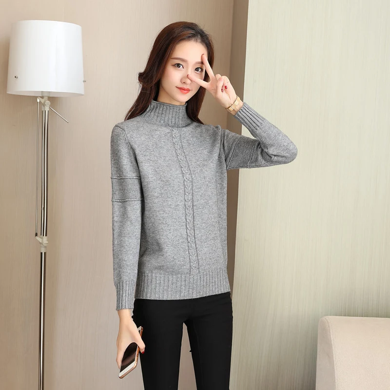 Winter Knitting Sweater Pullovers Women Long Sleeve Tops Turtleneck Knitted Sweater Woman Leisure Female Knit bottoming shirt
Winter Knitting Sweater Pullovers Women Long Sleeve Tops Turtleneck Knitted Sweater Woman Leisure Female Knit bottoming shirt