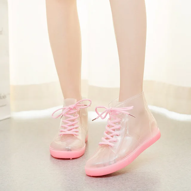 Rouroliu Women Cute Transparent Jelly Rain Boots Autumn Waterproof PVC Ankle Rain Shoes Woman Wellies RB174
Rouroliu Women Cute Transparent Jelly Rain Boots Autumn Waterproof PVC Ankle Rain Shoes Woman Wellies RB174