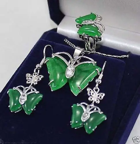 gtbt Jewelry GP butterfly green jade pendant Necklace earrings ring set For Women
gtbt Jewelry GP butterfly green jade pendant Necklace earrings ring set For Women