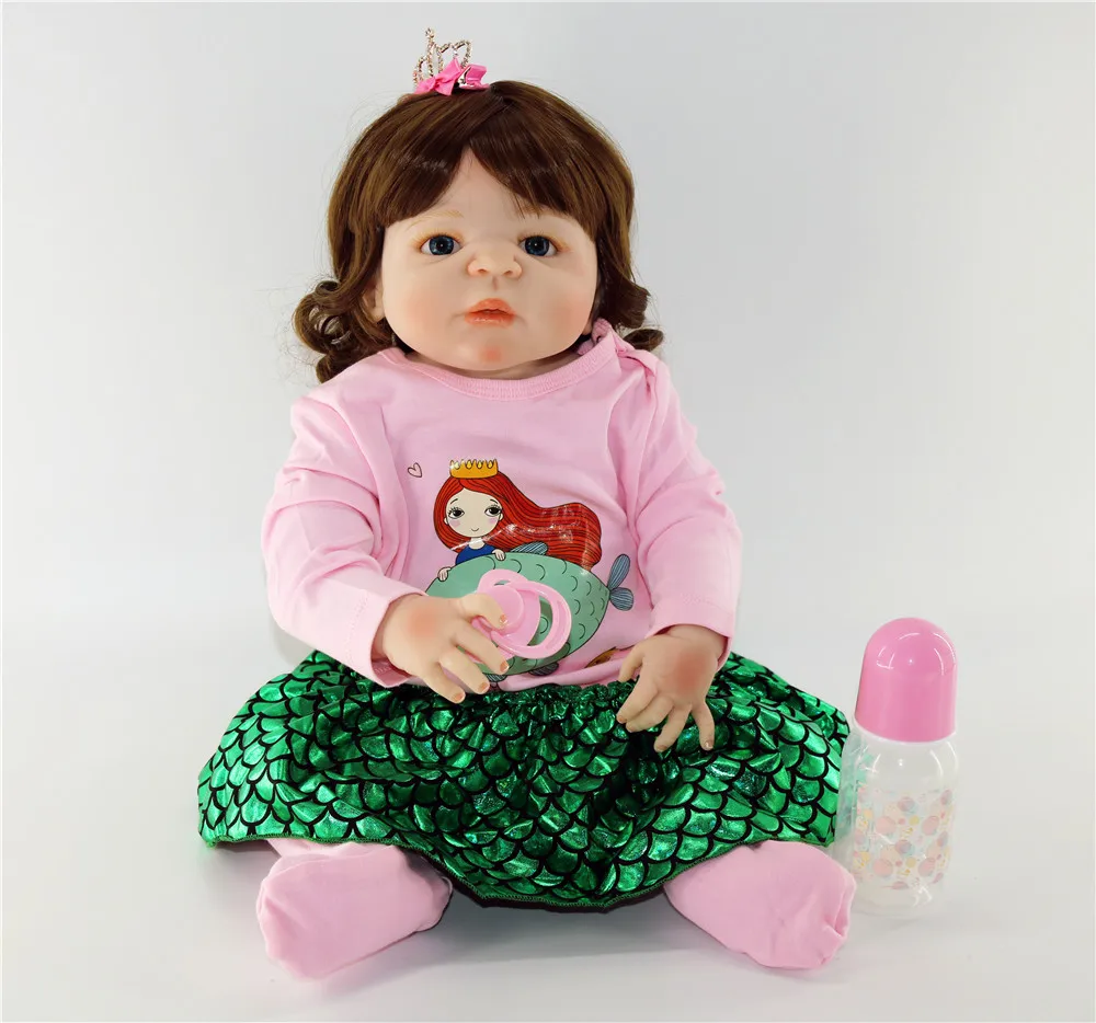 Full silicone baby reborn dolls 23"57cm newborn girl toddler doll gift curly wig bebe bonecas reborn corpo de silicone real
Full silicone baby reborn dolls 23"57cm newborn girl toddler doll gift curly wig bebe bonecas reborn corpo de silicone real