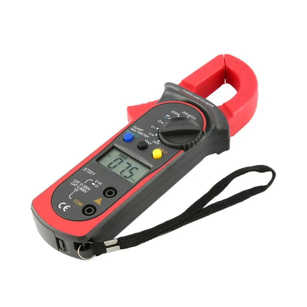 ST201 2000 Counts Digital Clamp Meter Digital Ammeter AC/DC Voltage Tester Resistor Diode Continuity Test Data Hold
ST201 2000 Counts Digital Clamp Meter Digital Ammeter AC/DC Voltage Tester Resistor Diode Continuity Test Data Hold
