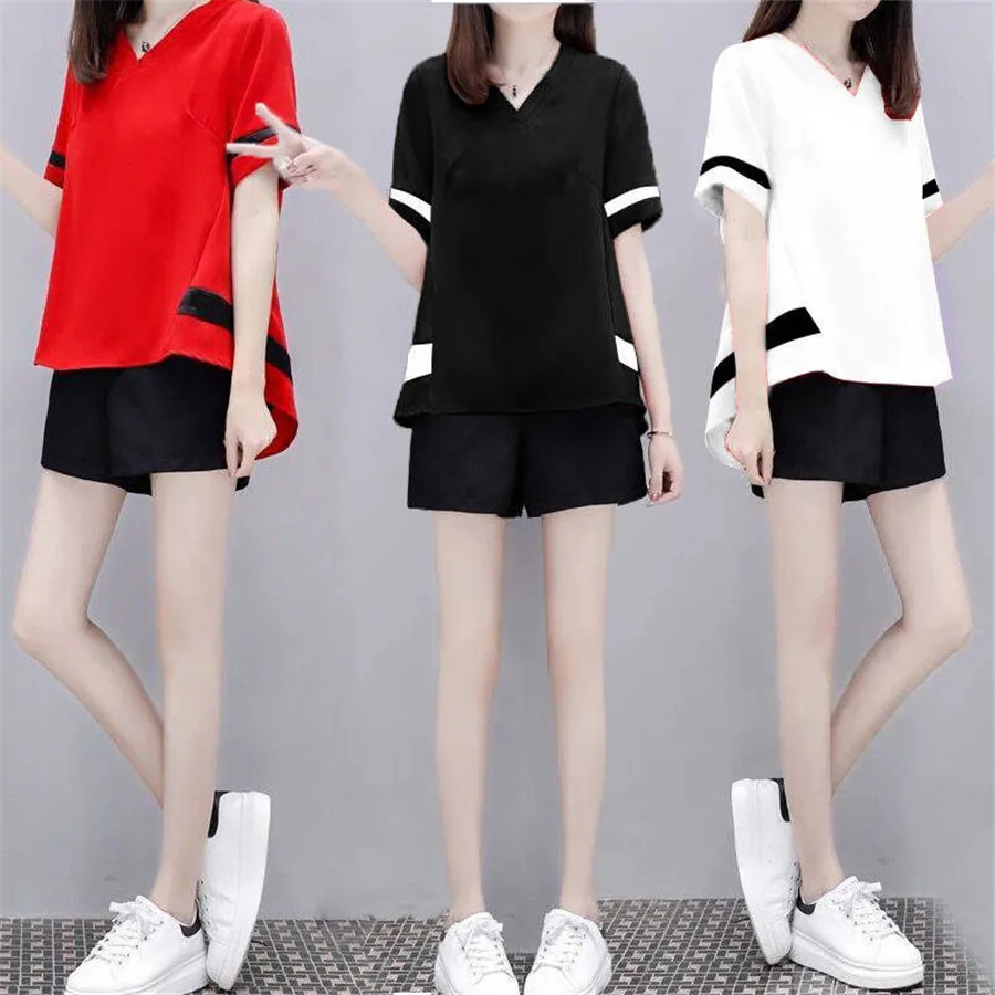 Two Pieces Set Women Casual Street Wear 2021Summer T-shirt Short Pants Comfortable Tracksuit Rompers Sportsuit
Two Pieces Set Women Casual Street Wear 2021Summer T-shirt Short Pants Comfortable Tracksuit Rompers Sportsuit