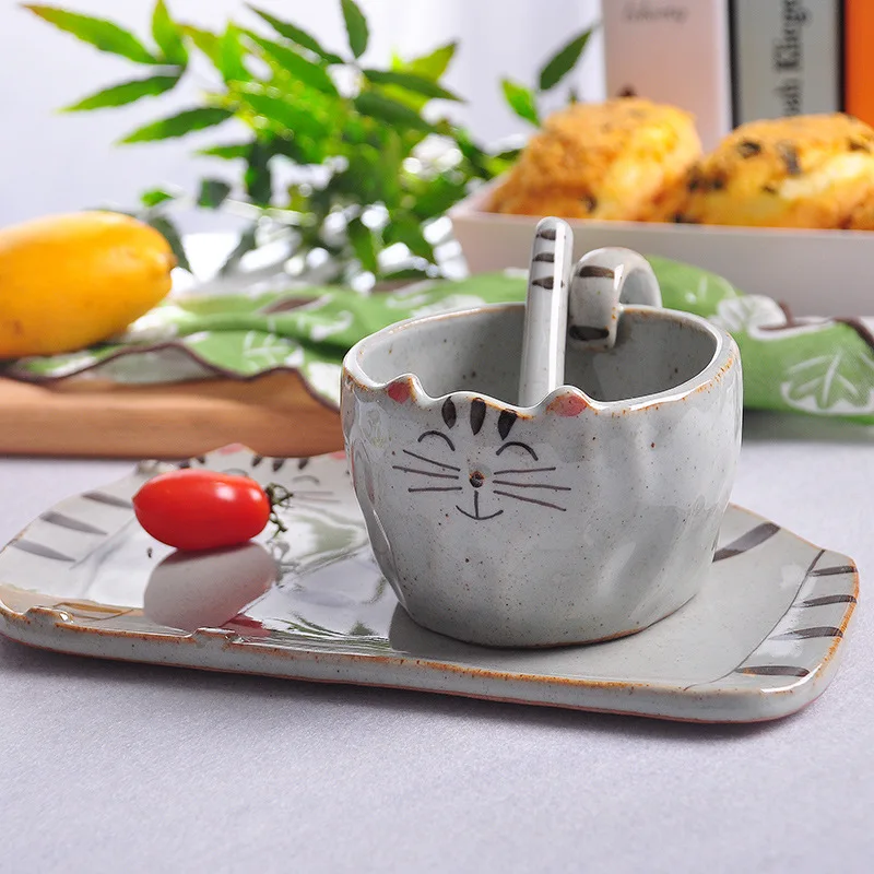 Cartoon Cat Coffee Mugs Plate Handmade Tea Cups and Mugs Western Dinner Dish Tableware
Cartoon Cat Coffee Mugs Plate Handmade Tea Cups and Mugs Western Dinner Dish Tableware